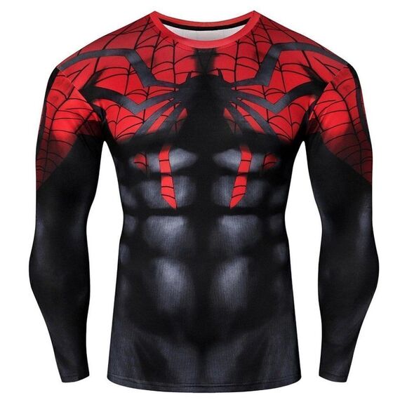 3D Superhero Spider T- Shirt Long Sleeve T- Shirt for Sport Exercise Cosplay - Picture 1 of 3